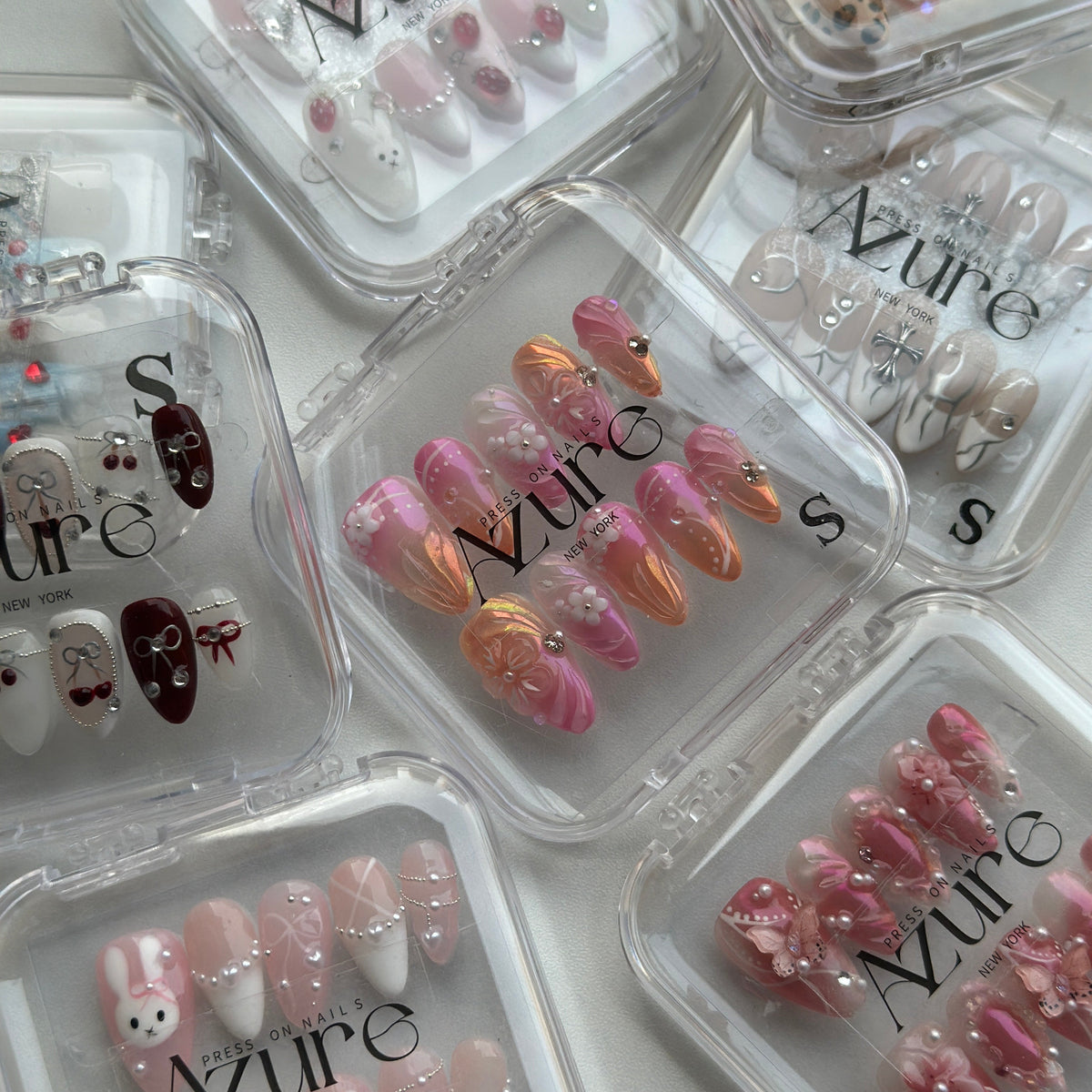 New Arrivals Azure Press On Nails