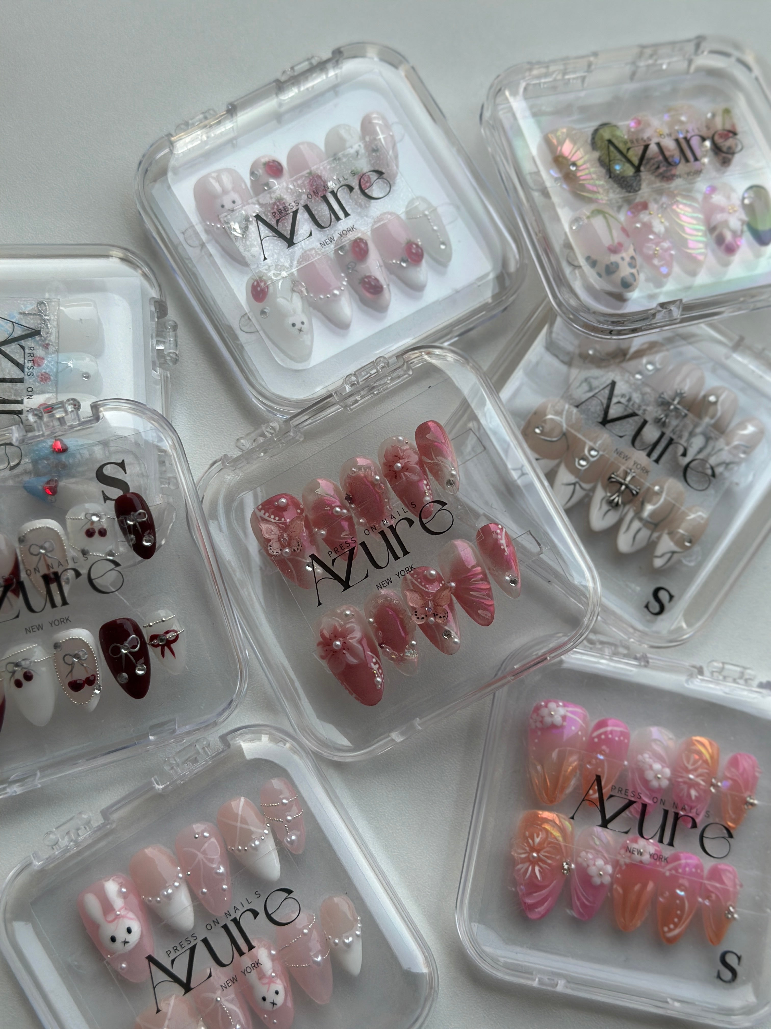 Sale Azure Press On Nails